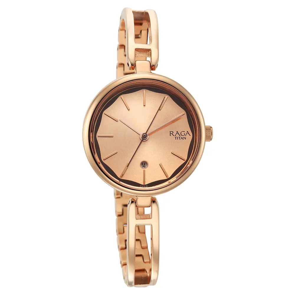 Titan Raga Viva White Dial Metal Strap Watch for Women